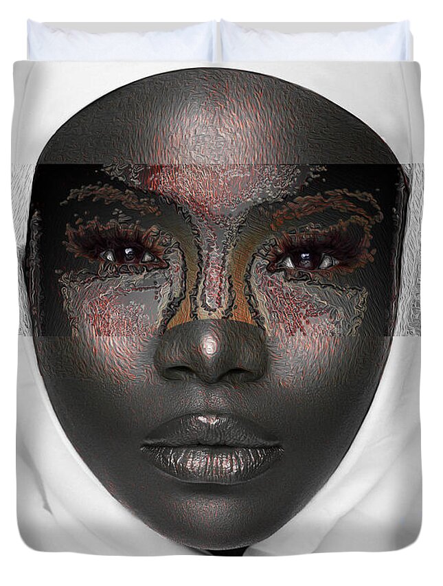 Shades Collection 1 Duvet Cover featuring the digital art Shades of me 1 by Aldane Wynter