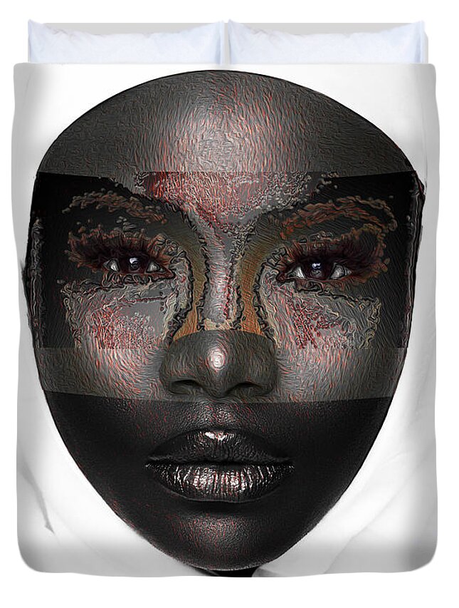 Shades Collection 1 Duvet Cover featuring the digital art Shades of Me 3 by Aldane Wynter