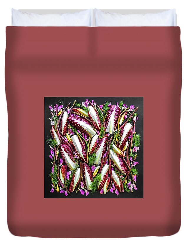 Shades Of Purple Food Duvet Cover featuring the photograph Shades of Purple Food by Sarah Phillips