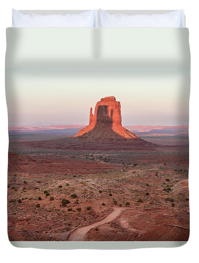 Monument Valley Duvet Cover featuring the photograph Shadow Mittens by Margaret Pitcher