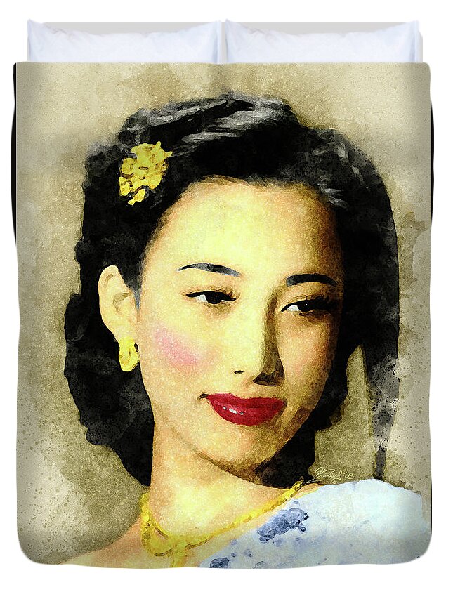 China Duvet Cover featuring the digital art Shangguan Yunzhu by Marisol VB