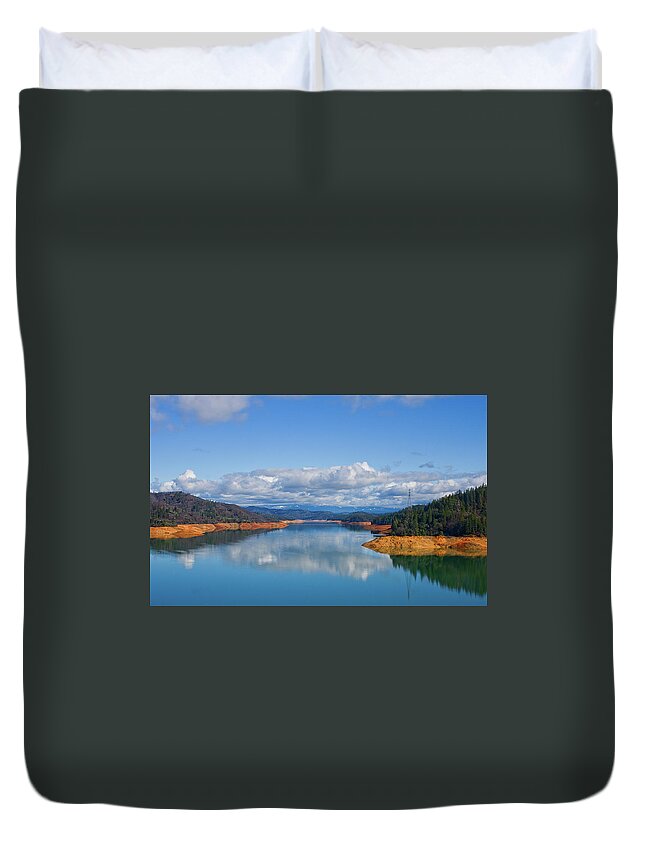 Photograph Duvet Cover featuring the photograph Shasta Lake by Beverly Read
