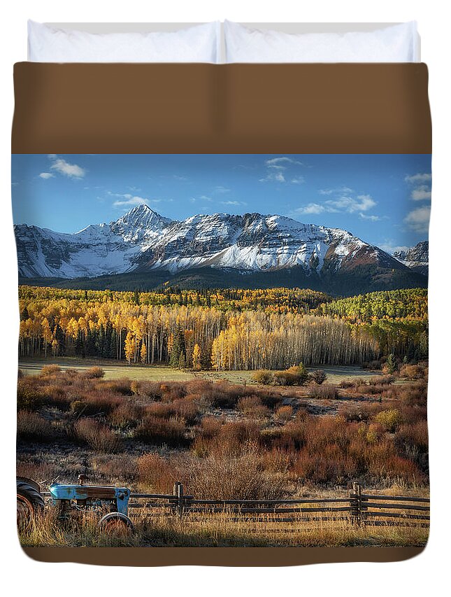 Aspen Duvet Cover featuring the photograph She Thinks My Tractor's Sexy by Chuck Rasco Photography