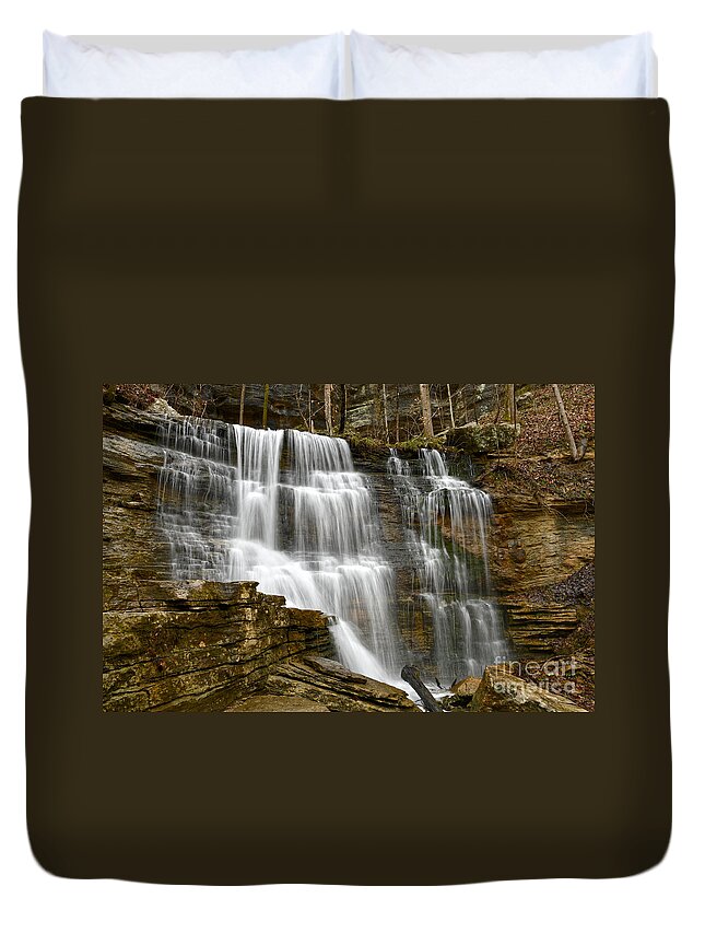Sheep Cave Duvet Cover featuring the photograph Sheep Cave 1 by Phil Perkins