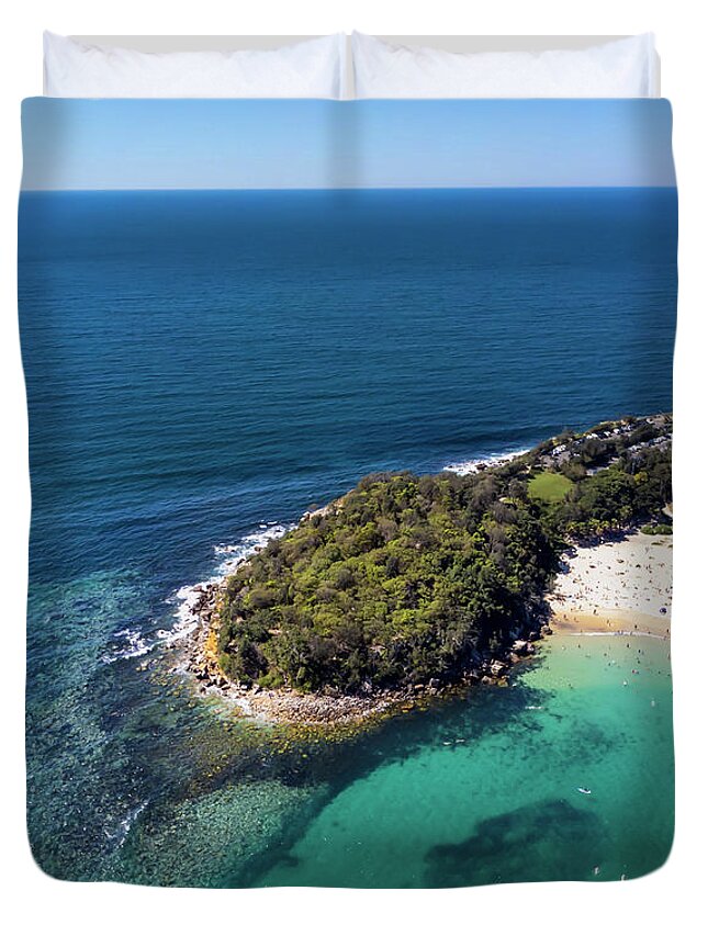 Summer Duvet Cover featuring the photograph Shelly Beach Panorama No 1 by Andre Petrov
