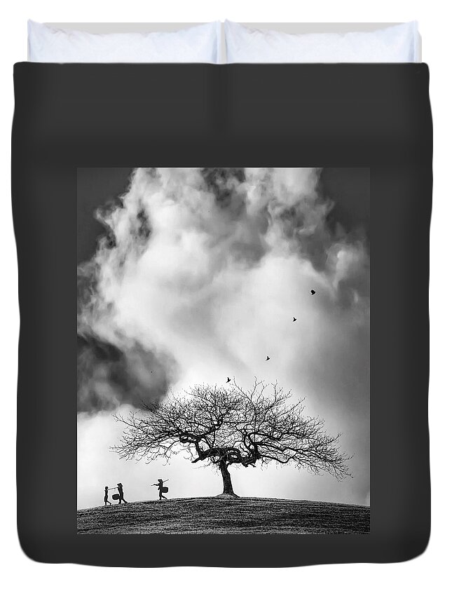 Fine Art Duvet Cover featuring the photograph Sheltering Sky II by Sofie Conte