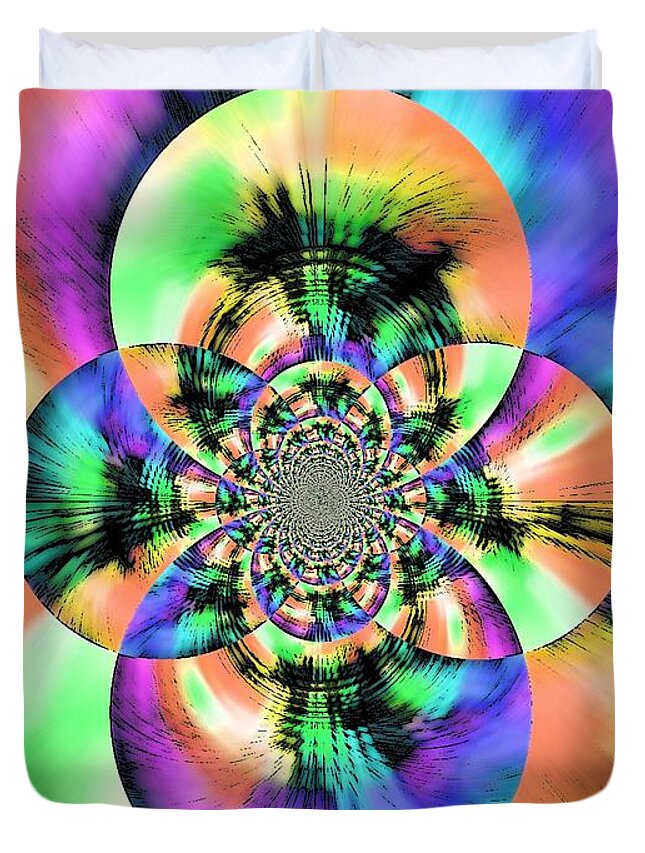 Spin Duvet Cover featuring the digital art Shortcut by Andy Rhodes