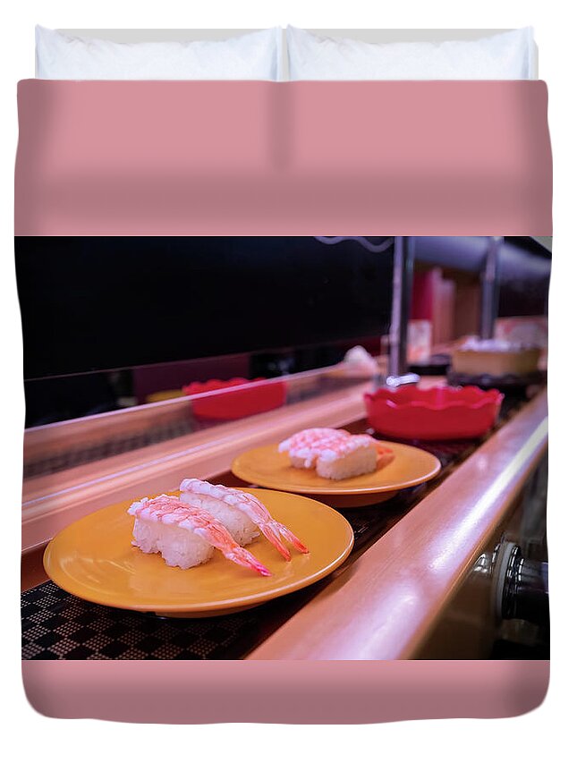 Appetizer Duvet Cover featuring the photograph Shrimp by Bill Chizek
