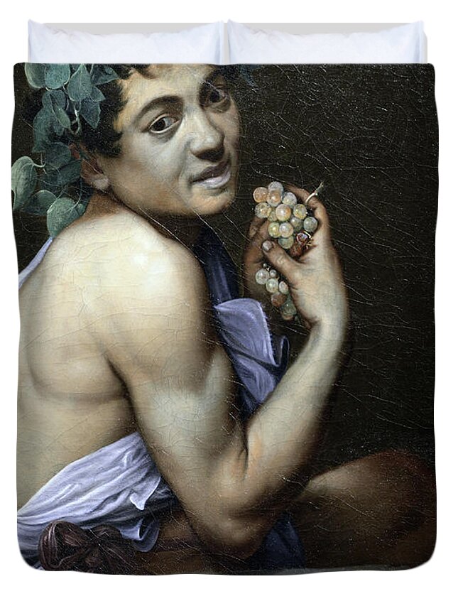 Sick Duvet Cover featuring the painting Sick Young Bacchus by Michelangelo Merisi da Caravaggio