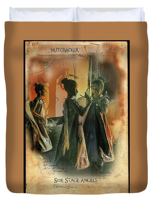 Ballerina Duvet Cover featuring the photograph Side Stage Angels by Craig J Satterlee