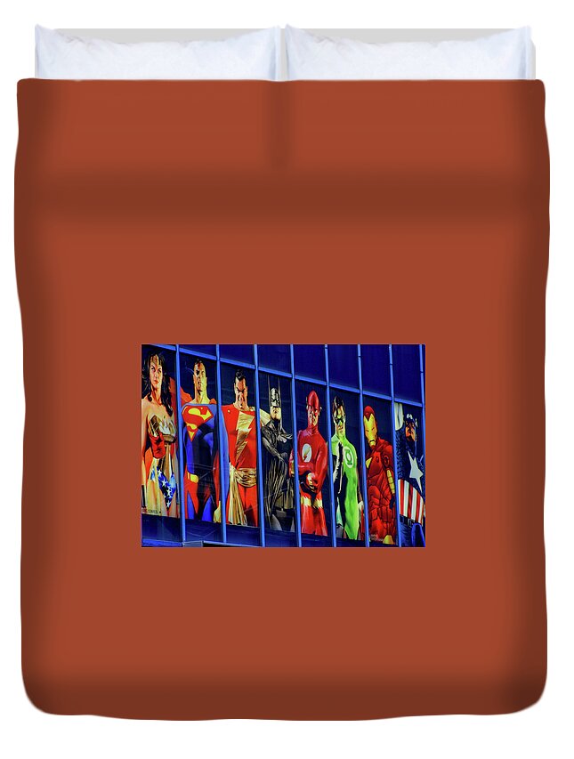 Street Duvet Cover featuring the photograph Super Heroes by Gene Taylor