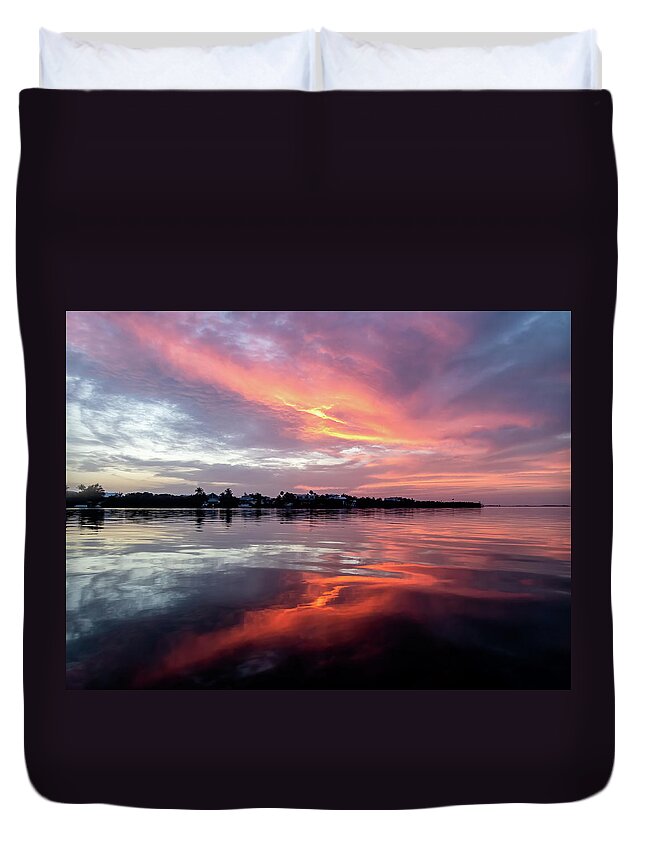 Sunset Duvet Cover featuring the photograph Silent Poetry by Louise Lindsay