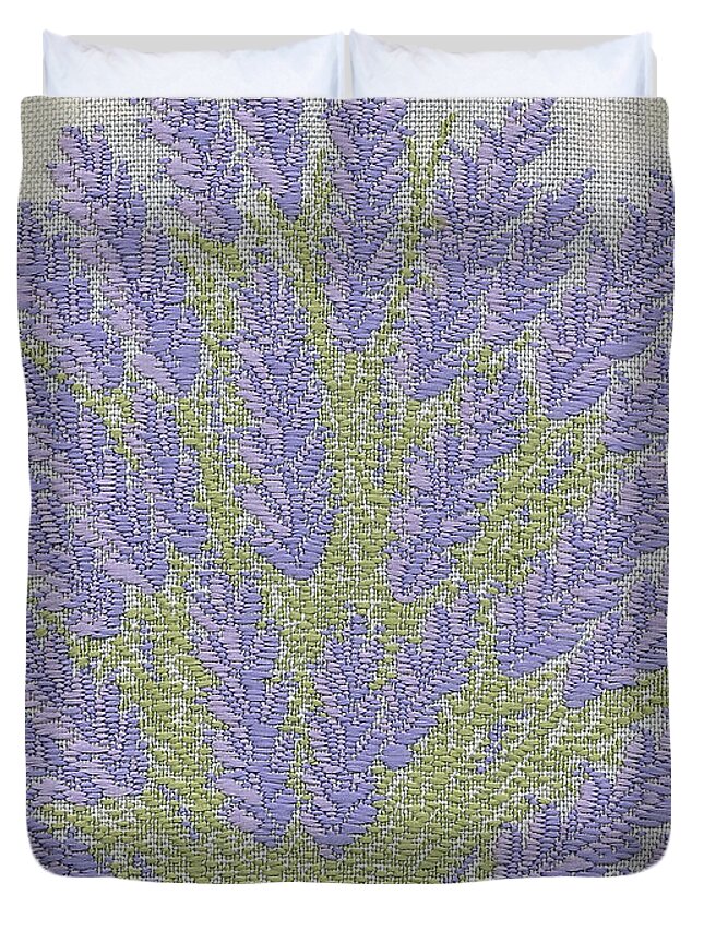  Silk Duvet Cover featuring the photograph Silk Lavender by Elaine Teague