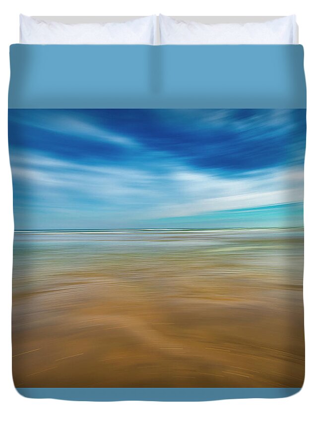 Atlantic Ocean Duvet Cover featuring the photograph Silky Smooth Waves by Penny Polakoff