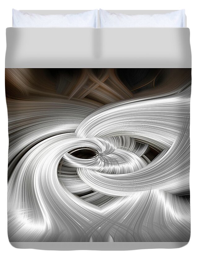 Digital Duvet Cover featuring the digital art Silver beauty by Carolyn D'Alessandro