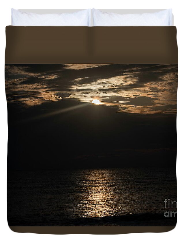 Sunrise Duvet Cover featuring the photograph Silver Sunrise by Judy Hall-Folde