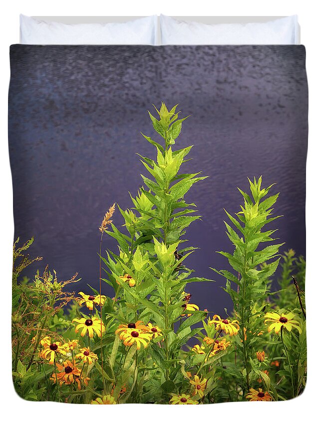 Wildflowers Duvet Cover featuring the photograph Sims Pond Blooms - Blue Ridge Parkway by Susan Rissi Tregoning