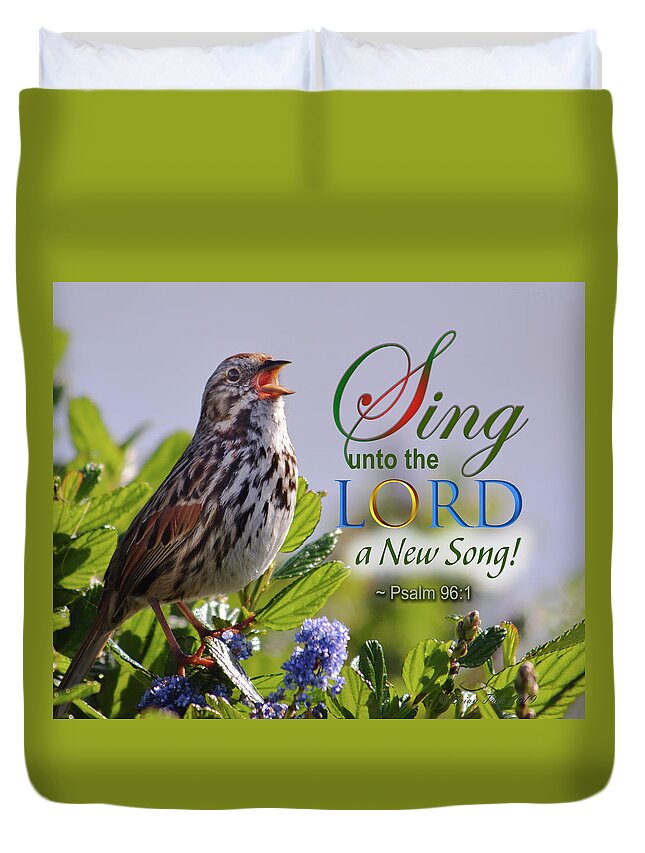 Song Sparrow Duvet Cover featuring the photograph Sing to the Lord by Brian Tada
