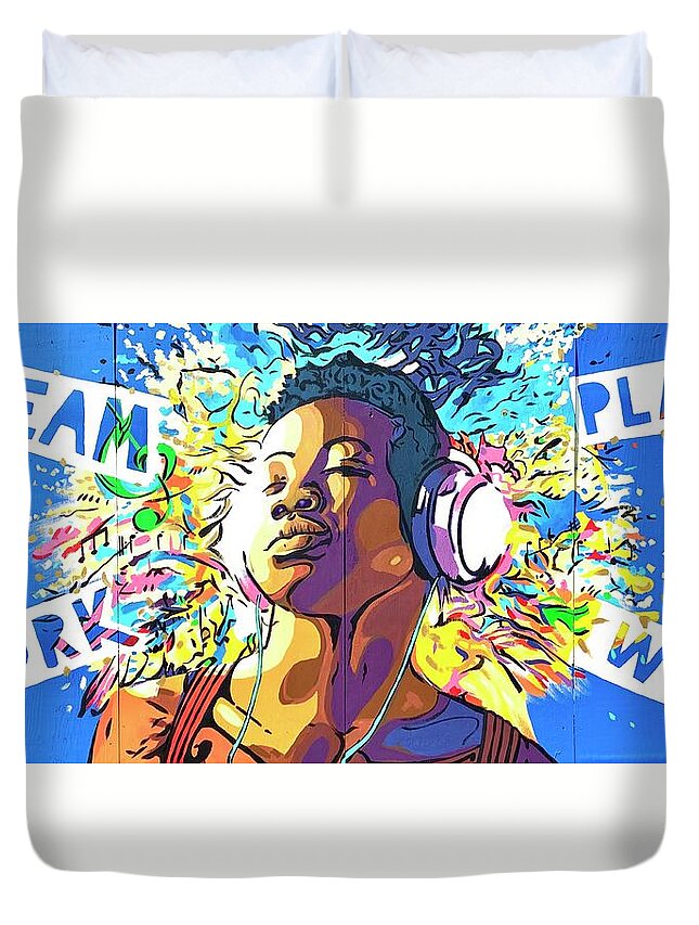  Duvet Cover featuring the painting Sing your song by Clayton Singleton