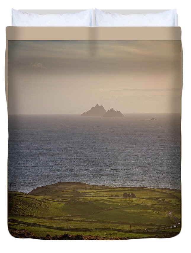 Location Duvet Cover featuring the photograph Skellig Contours by Mark Callanan