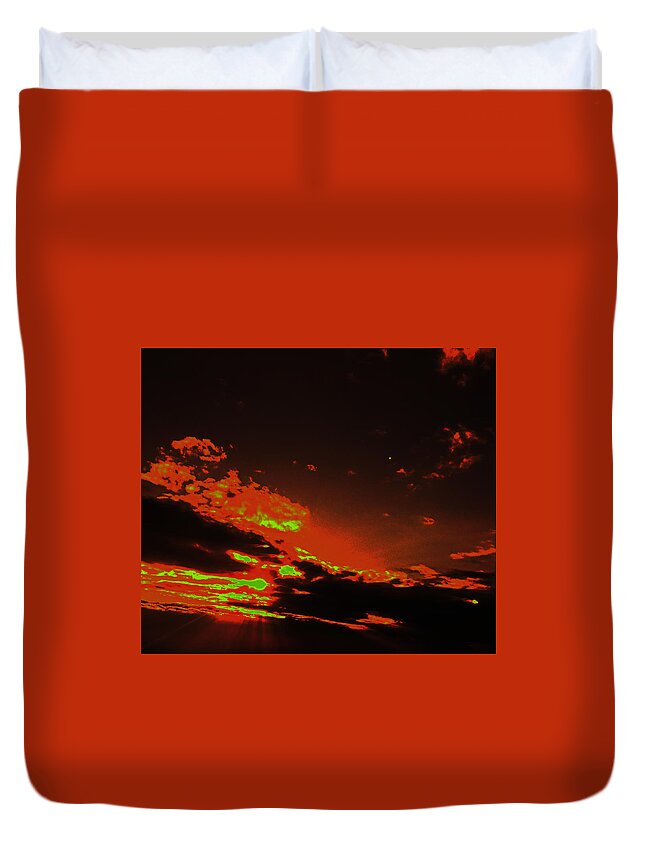  Duvet Cover featuring the photograph Sky Fires by Trevor A Smith