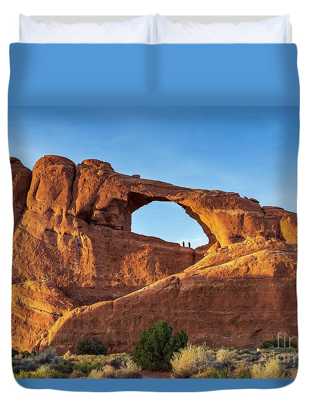 Arches National Park Duvet Cover featuring the photograph Skyline Arch in Arches National Park by Mimi Ditchie