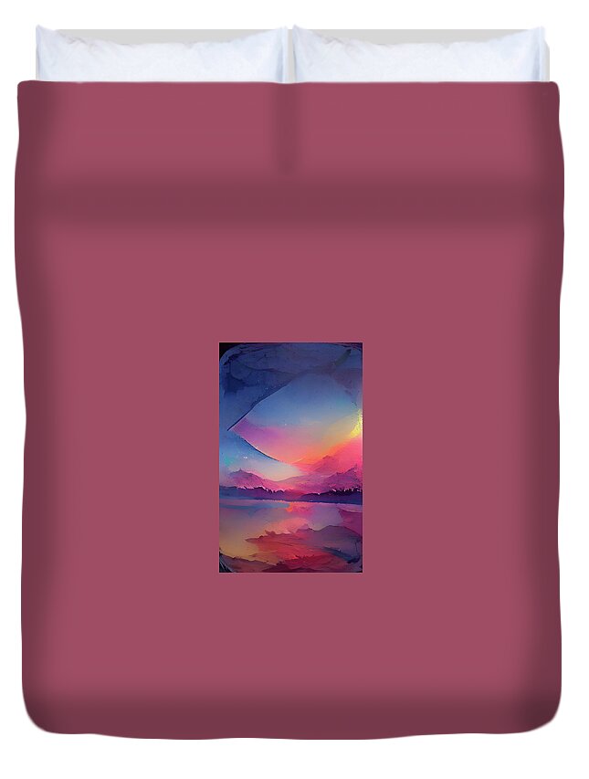  Duvet Cover featuring the digital art SkyPort by Rod Turner