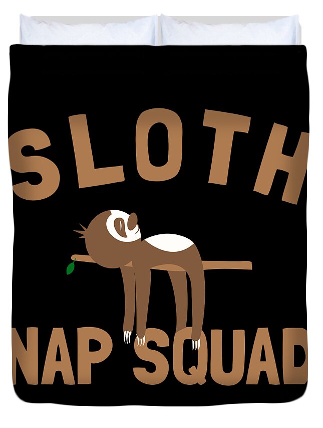 Funny Duvet Cover featuring the digital art Sloth Nap Squad by Flippin Sweet Gear