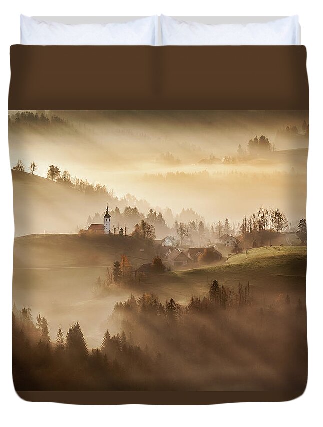 Slovenia Duvet Cover featuring the photograph Slovenian countryside by Piotr Skrzypiec