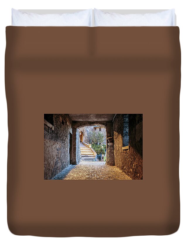 Landscape Duvet Cover featuring the photograph Small town in Abruzzo, Italy by Fabiano Di Paolo