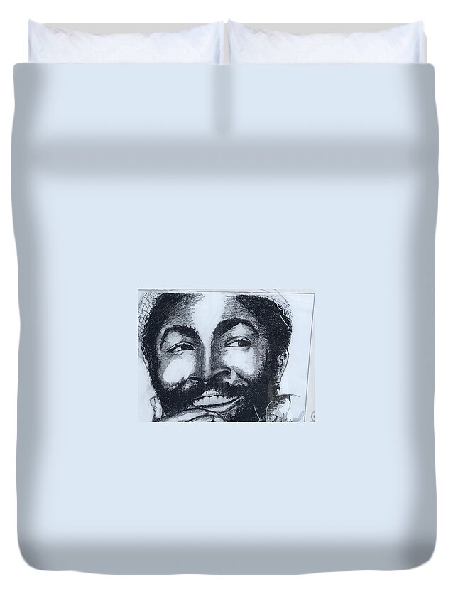  Duvet Cover featuring the drawing Smile by Angie ONeal