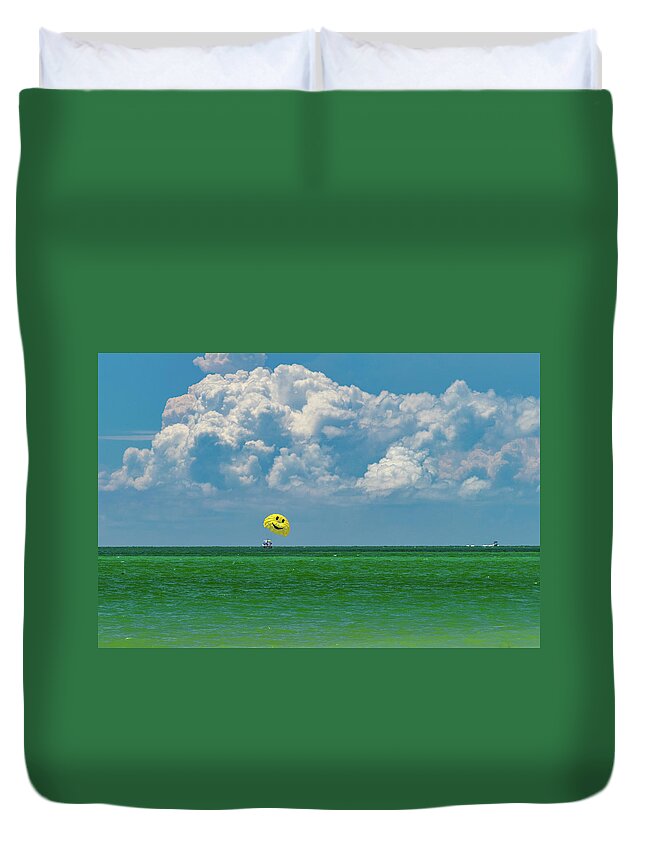 Florida Duvet Cover featuring the photograph Smiley Face by Marian Tagliarino