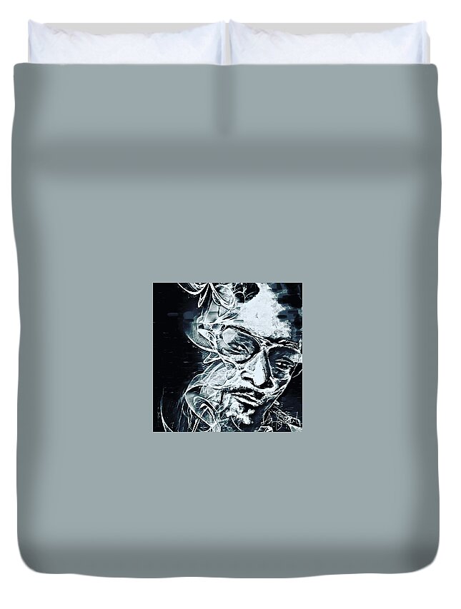  Duvet Cover featuring the mixed media Smoke by Angie ONeal