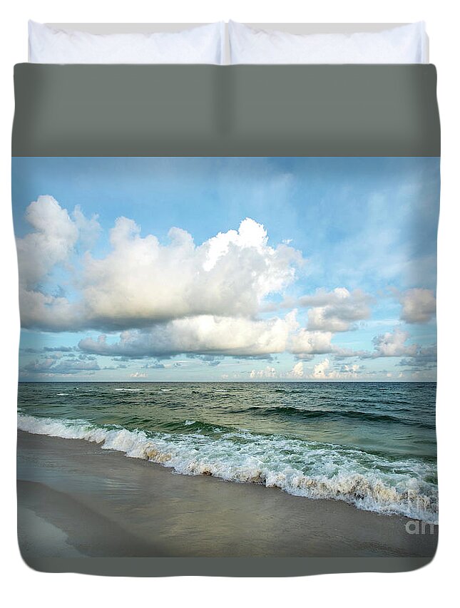 Smooth Duvet Cover featuring the photograph Smooth Waves on the Gulf of Mexico by Beachtown Views