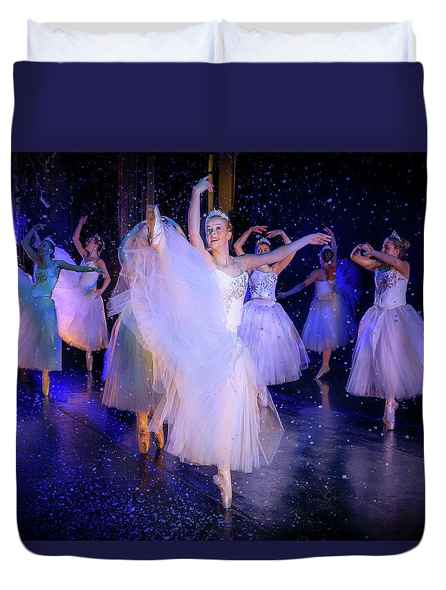 Ballerina Duvet Cover featuring the photograph Snow Dance No. 5 by Craig J Satterlee