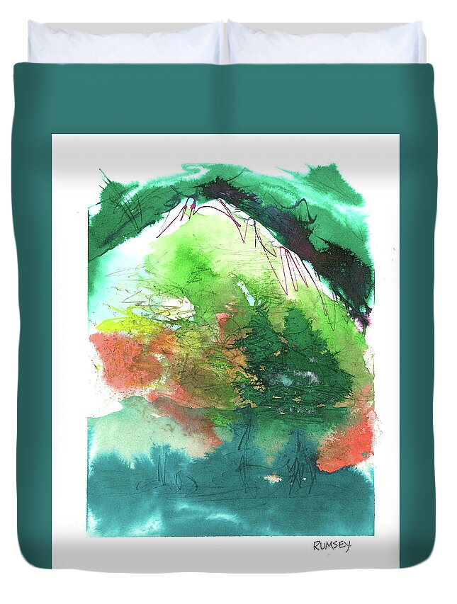 Rhodes Rumsey Duvet Cover featuring the painting Snowy Hill by Rhodes Rumsey
