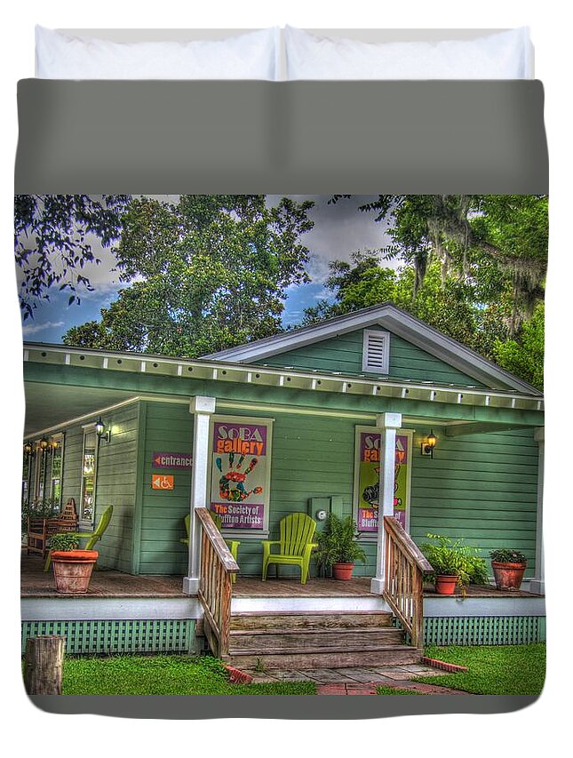 Bluffton Duvet Cover featuring the photograph SOBA Gallery by John Handfield
