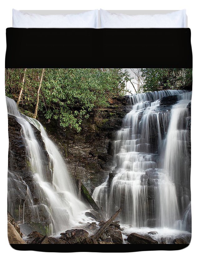 Great Smoky Mountains National Park Duvet Cover featuring the photograph Soco Falls #1 by Stacy Abbott