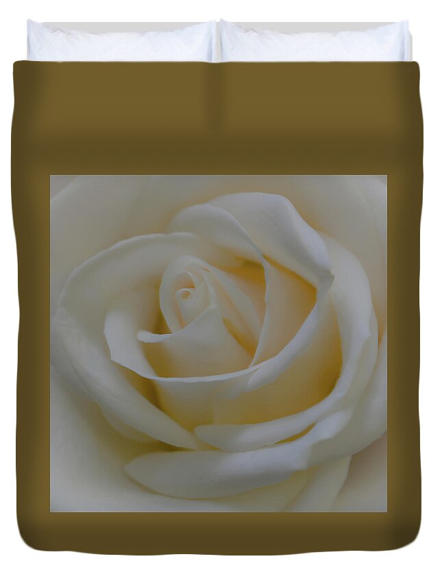 Soft White Rose Duvet Cover featuring the photograph Soft White Rose by Michelle Wittensoldner