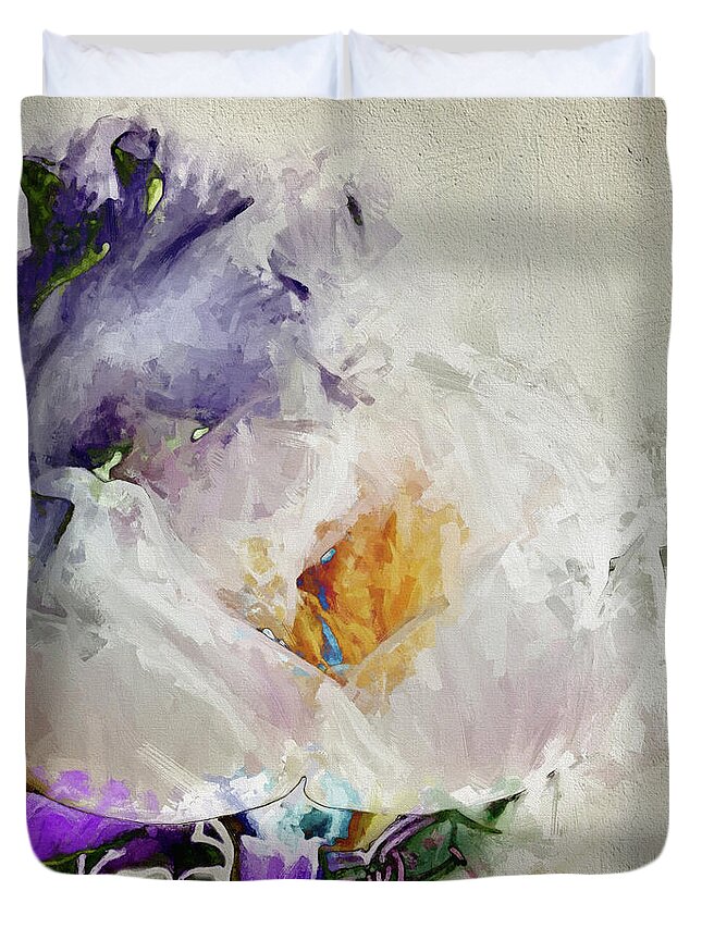 Abstract Duvet Cover featuring the photograph Solar Bouquet by Karen Lynch