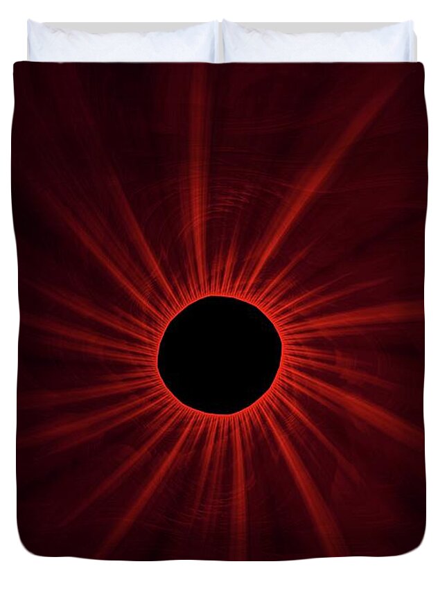 Solar Duvet Cover featuring the digital art Solar Eclipse by Esoterica Art Agency