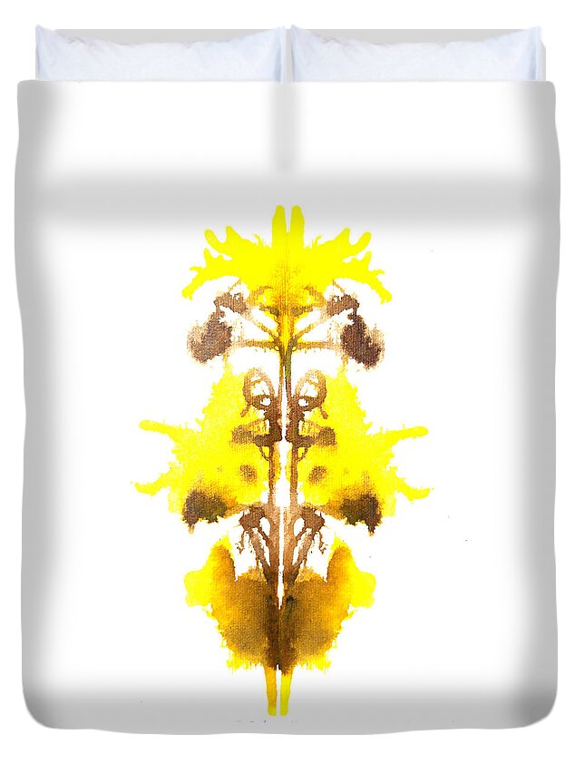 Ink Blot Duvet Cover featuring the painting Solar Plexus Chakra by Stephenie Zagorski