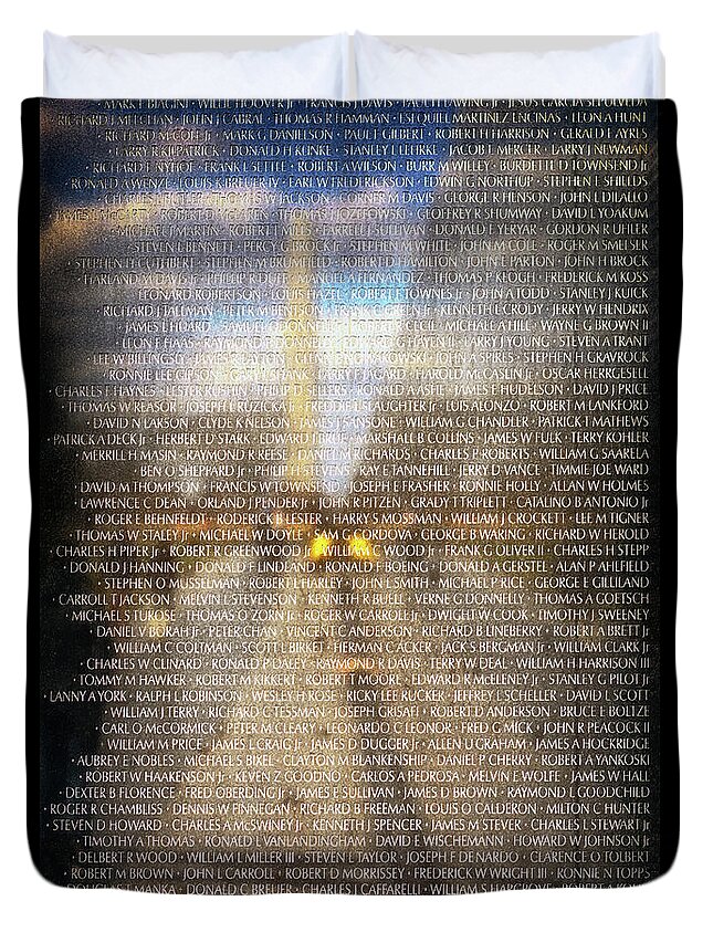 Vietnam Veterans Memorial Duvet Cover featuring the photograph Some Gave All by Susan Rissi Tregoning