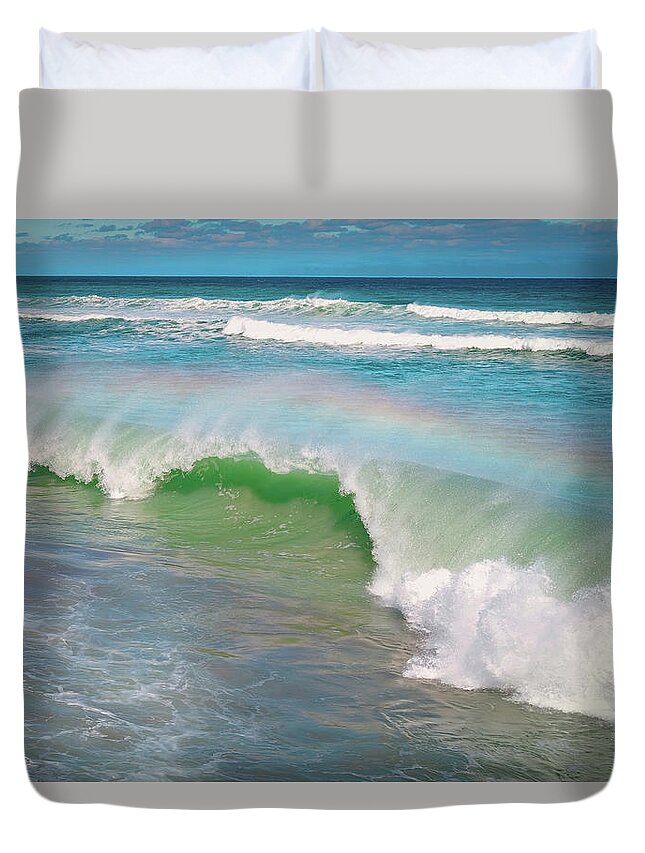 Rainbow Duvet Cover featuring the photograph Somewhere Under the Rainbow by Jody Lane