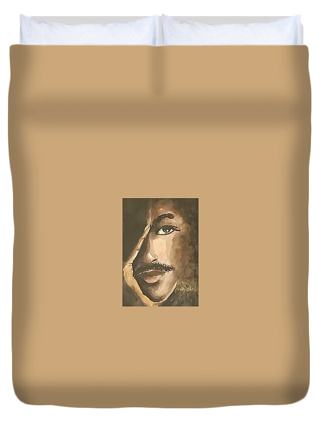  Duvet Cover featuring the painting Soul of a Man by Angie ONeal
