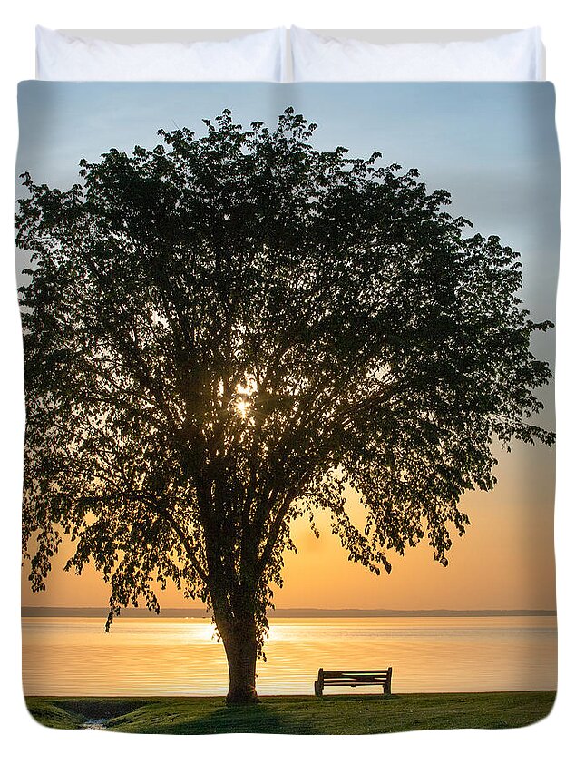 Sunrise Duvet Cover featuring the photograph South Bay Summer Sunrise by Rod Best
