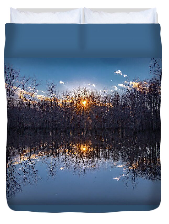 Santee River Duvet Cover featuring the photograph South Santee River Sunset by Norma Brandsberg