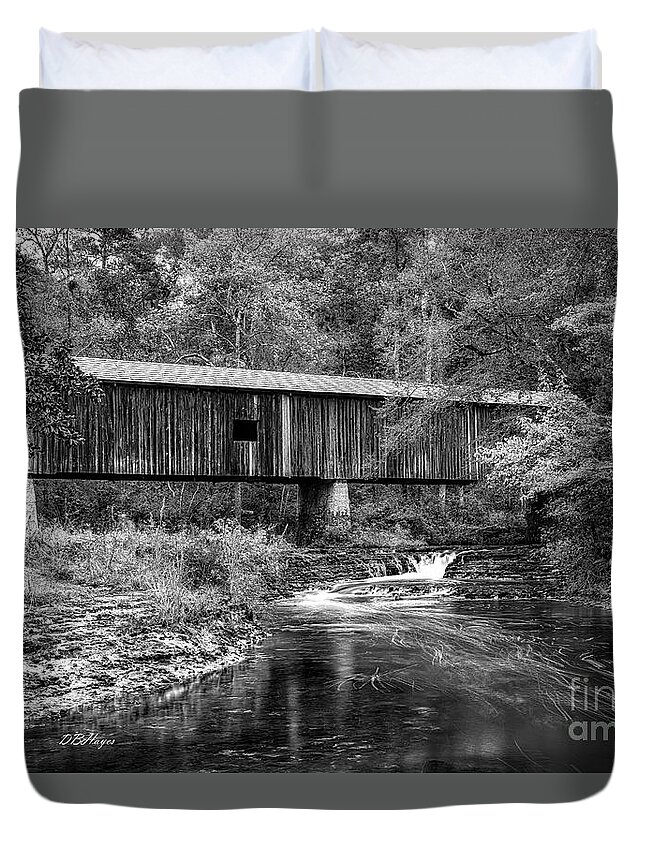 Black And White Duvet Cover featuring the photograph Southern Gem III in Black and White by DB Hayes