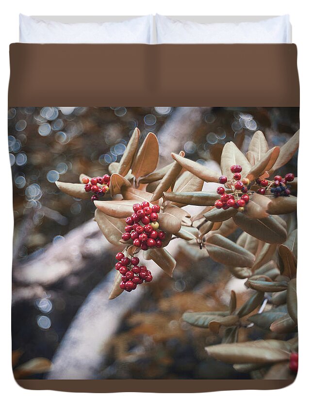 Nature Art Duvet Cover featuring the photograph Spaceship Cherries by Gian Smith