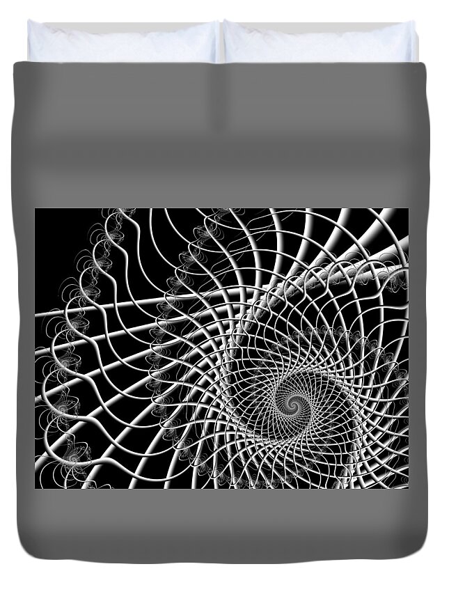 Spider Web Duvet Cover featuring the digital art Spider Scaffolding by Blair Gibb